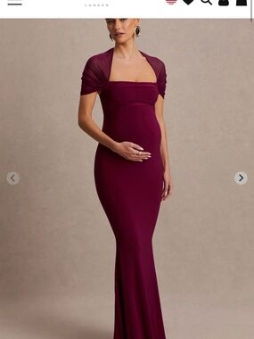 melika burgundy twisted bardot maxi dress Club L London | Dresses | Club L London Disco Outfits DKBridal Women's Short Sweetheart Size:6 US Em is 170cm